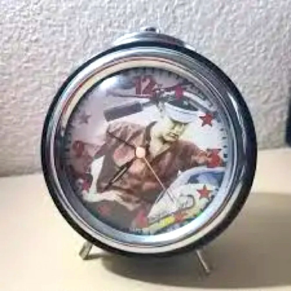 Elvis Presley Vintage Alarm Clock Metal Retro VGC - Collector Item